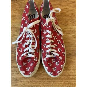 Washington Nationals Row One Sneakers | Red MLB Low Top Shoes | Men’s 10